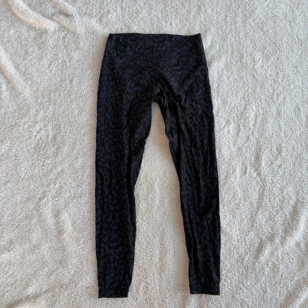 Lululemon Align High-Rise Pant 28" Wild Thing Camo Deep Coal Black Size 10